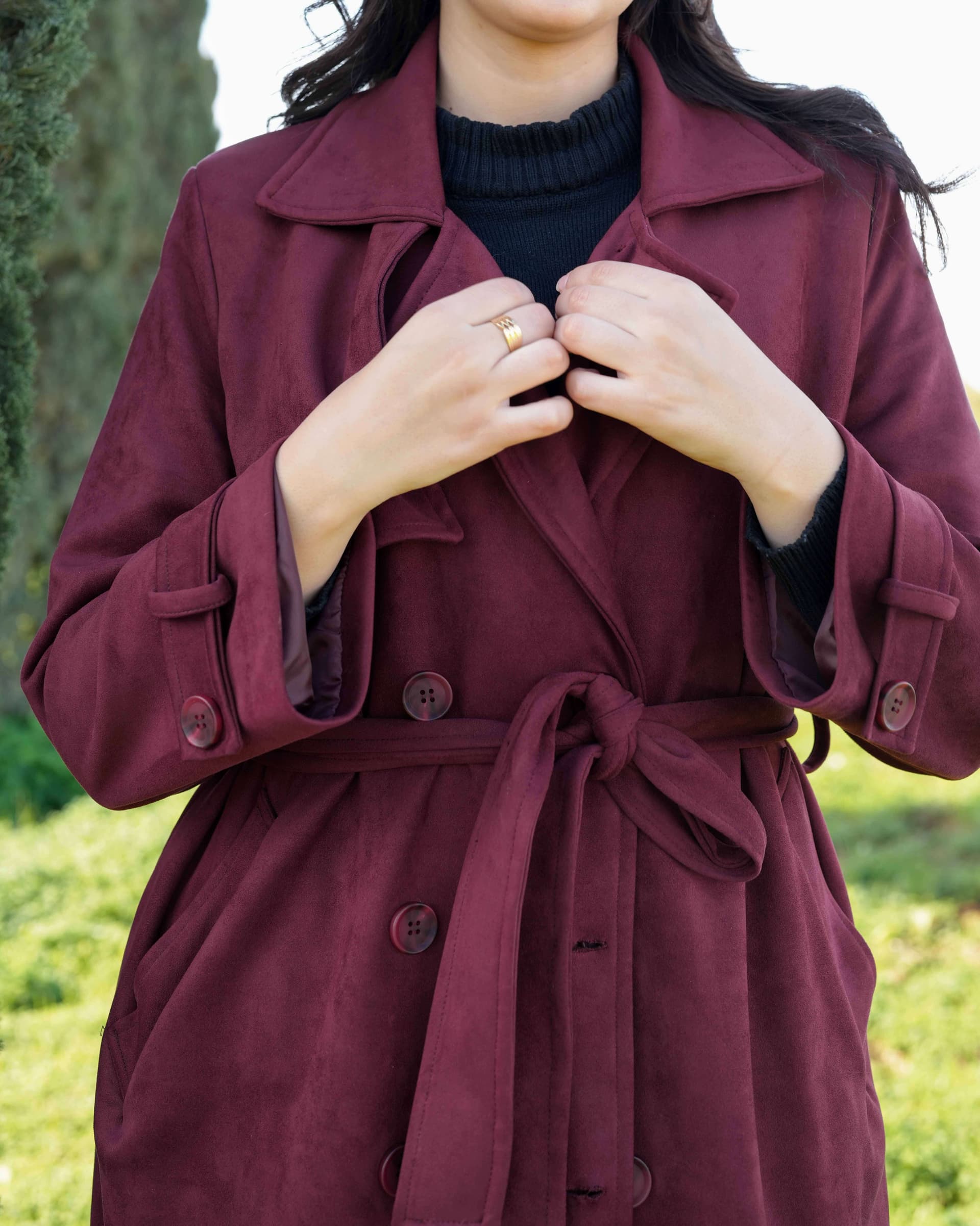 TRENCH SUEDINE